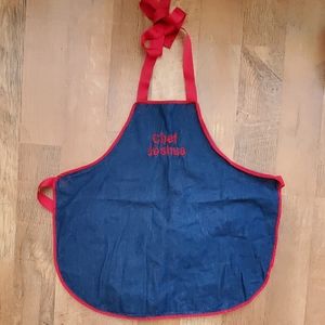 Embroidered denim CHEF JOSHUA kids apron‎